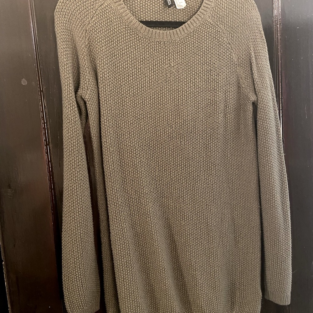 Small, Olive Green Divided Sweater